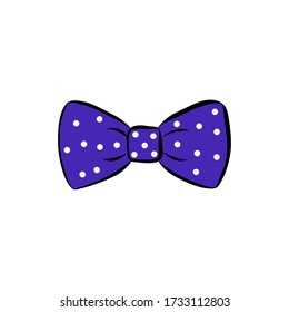 Hand drawn color vector butterfly tie, violet