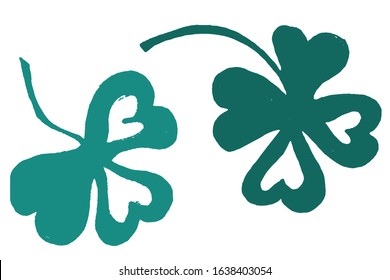 Hand drawn color vector clover