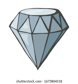 Hand drawn color vector diamond