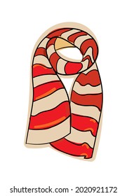 Hand drawn color vector scarf.