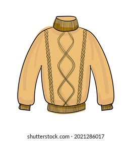 Hand drawn color vector sweater.