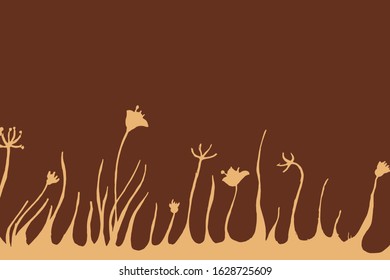 Hand drawn color wild flower background