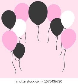 Hand drawn colored balloons, design for Christmas and New Year greeting cards, wrapping paper, invitation, stationery, scrapbook, web site background