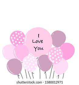 Hand drawn colored balloons for valentine's day, Wrapping paper, Invitation, Stationery, Scrapbook, Web site background