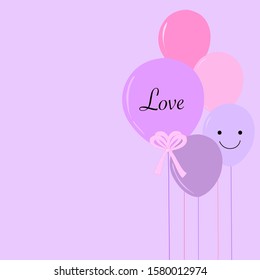 Hand drawn colored balloons for valentine's day, Wrapping paper, Invitation, Stationery, Scrapbook, Web site background