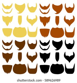 Hand drawn colored beard. Vector illustration