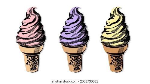 
Handgezeichnetes Eis. Vektorgrafik