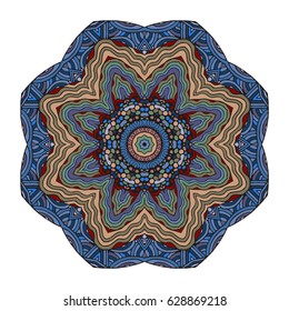 Hand drawn colored mandala. Decorative elements. Vector illustration. Islam, Arabic, Indian, turkish, pakistan, chinese, ottoman motifs