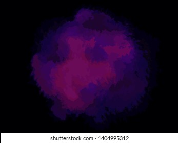 Hand drawn colored spot on isolated dark background. Abstract blotch. Image for your design