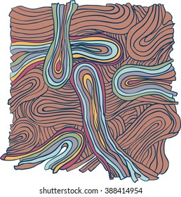 Hand Drawn Colored Striped Doodle