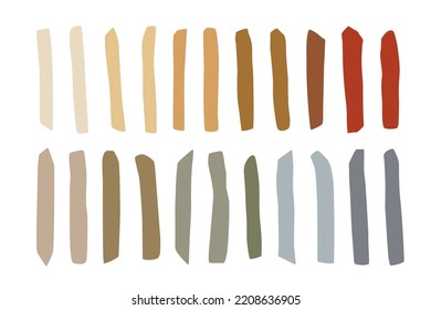 Hand drawn colored stripes on white background. Hand drawn vector illustration for your design.