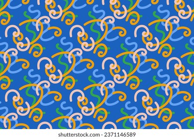 Hand drawn colorful abstract pattern. Creative collage contemporary seamless pattern. Fashionable template for design.