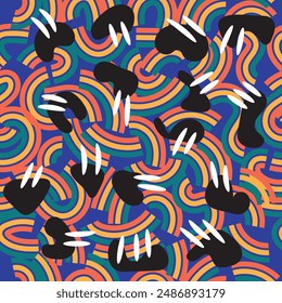 Hand drawn colorful abstract pattern.