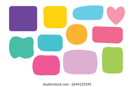 Hand drawn colorful abstract shapes on textured background for playful creative design and digital branding unique design Pro