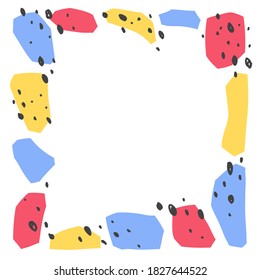Hand drawn colorful border frame for your concept logo design or social media banner.