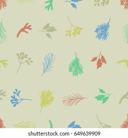 Hand drawn colorful branches - vector background