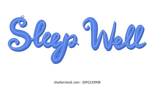 Hand drawn colorful calligraphic lettering of wish good night and sweet dreams. Vector typography poster. Can be used on pillow, bed linen, fabric, stickers, toys. Cute card, poster, banner design.
