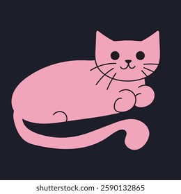 Hand drawn colorful cat. Cartoon style vector illustration. 