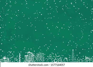 Hand drawn colorful christmas background. Abstract xmas chalkboard. Background with christmas elements