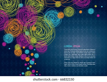 Hand drawn colorful circular background