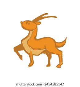 Hand drawn of colorful cute deer vector illustration