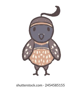 Hand drawn of colorful cute little bird