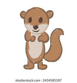 Hand drawn of colorful cute meerkat vector illustration