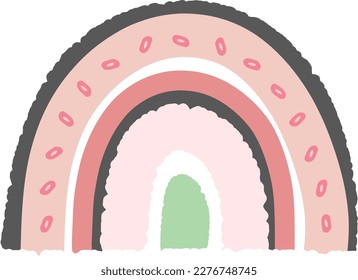 Hand drawn Colorful Cute Rainbow Illustration