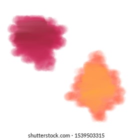Hand drawn colorful dabs isolated on white background. Banners for text. Watercolor gradient. Brush strokes.