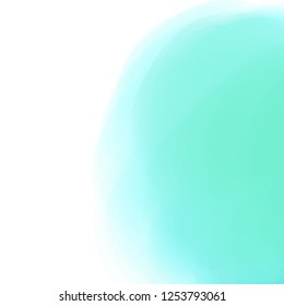 Hand drawn colorful digital spot on isolated white. Colored aquarelle blotch. Watercolour splotch. Paint and ink smudges. Bright blur stain. Trendy label brush stroke background