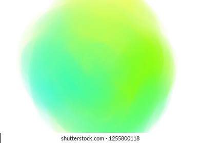 Hand drawn colorful digital spot on isolated white. Colored aquarelle blotch. Watercolour splotch. Paint and ink smudges. Blur stain. Trendy label brush stroke background