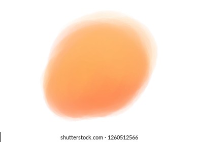 Hand drawn colorful digital spot on isolated white. Colored aquarelle blotch. Watercolour splotch. Paint and ink smudges. Bright blur stain. Trendy label brush stroke background
