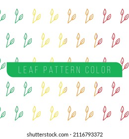 patrón de hoja de doodle coloreado dibujado a mano