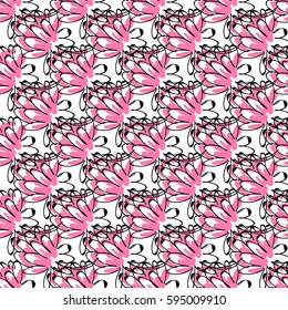 Hand drawn colorful doodles seamless pattern. Beautiful design for your textile, paper, cards.