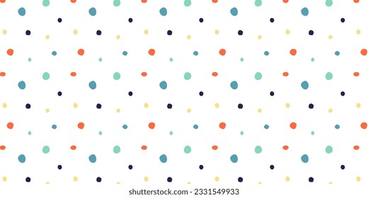 Patrón sin soldadura de puntos coloridos dibujados a mano.Fondo creativo para niños. Ilustración del vector
