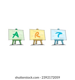 hand drawn colorful easels. scribble colored easel set