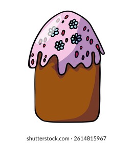 Hand drawn colorful Easter cake