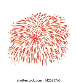 Hand drawn colorful firework