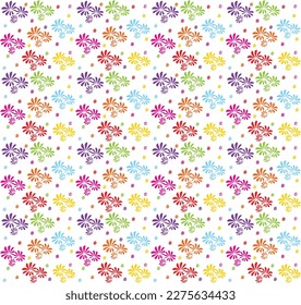 Patrón floral colorido dibujado a mano