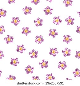 Hand drawn colorful flower decorative vector abstract seamless eps 10