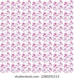 Hand drawn colorful flowers floral seamless pattern