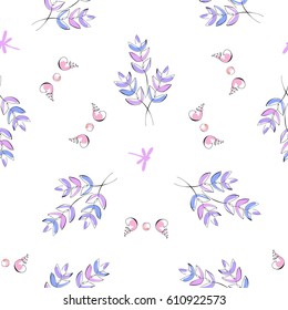 Hand drawn colorful flowers and sea shells. Summer sea shells doodles collection. Beautiful design for your textile, paper, cards, web page background. Vector seamless pattern.