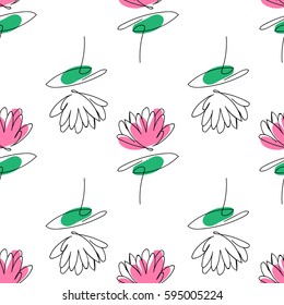 Hand drawn colorful flowers. Summer meadow collection. Beautiful design for your textile, paper, cards, web page background. Vector seamless pattern.
