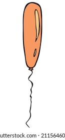 Hand drawn colorful flying balloon illustration isolated on a white background. Birthday party balloon doodle. Holiday clip art.