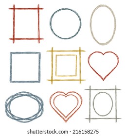 Hand drawn colorful frames 
