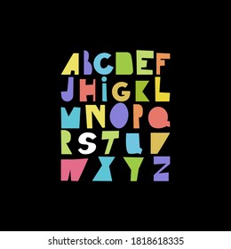 Hand drawn colorful latin alphabet. Vector ABC isolated on the background and easy to use for your lettering design.
