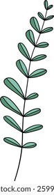 Hand drawn colorful leaf outline. Suitable for floral decoration. Suitable for coloring book.