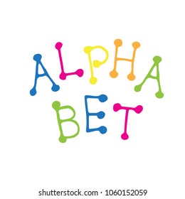 Hand drawn colorful letters composition. Handwritten vector elements isolated on white background. Trendy design elements.