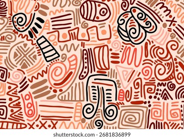 Dibujado a mano líneas de colores planos