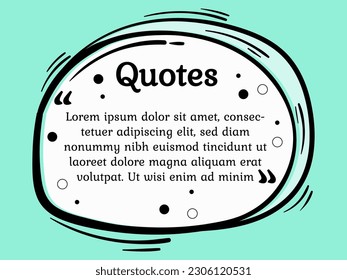 Hand Drawn Colorful Quote Bubble Template with Doodle Element Style